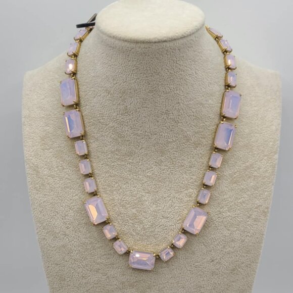 J Crrew Pink Opalescent Faceted Necklace NWT!  NEW! - Picture 1 of 11